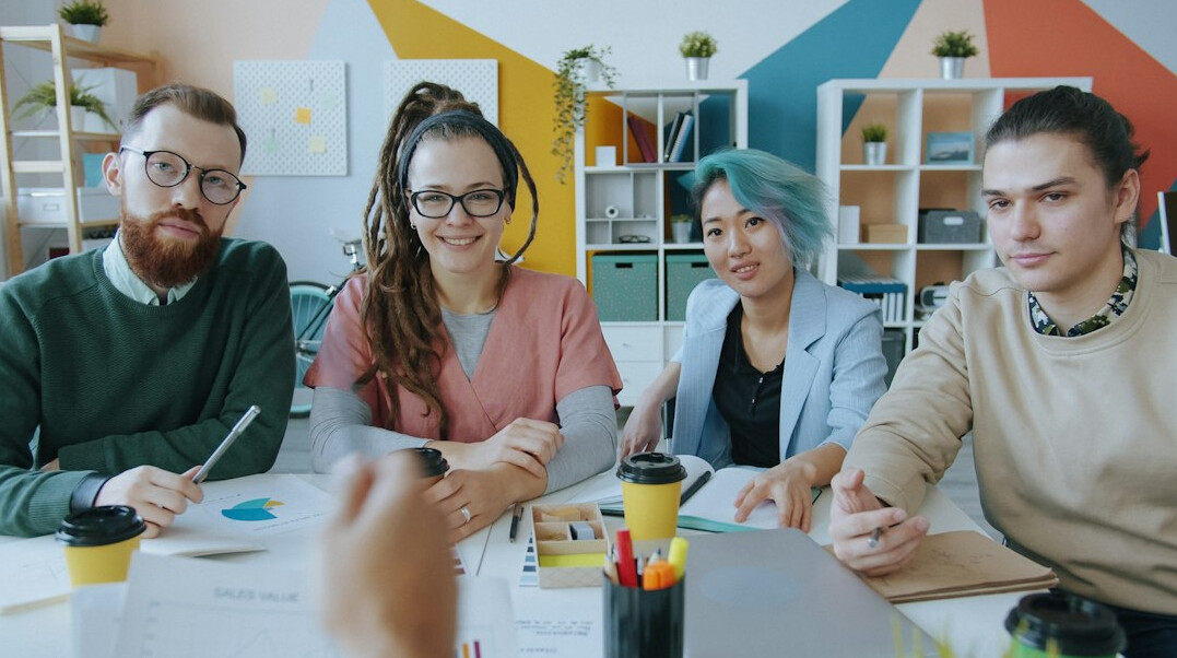 diverse office team